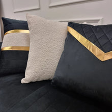 Load image into Gallery viewer, Empire 3 & 2 Seater Sofa Set - Black & Gold