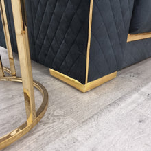 Load image into Gallery viewer, Empire 3 & 2 Seater Sofa Set - Black & Gold