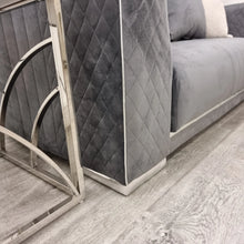 Load image into Gallery viewer, Empire 3 & 2 Seater Sofa Set - Grey & Chrome