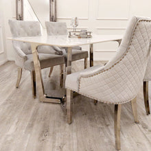 Load image into Gallery viewer, Lucien 1.6 Chrome Dining Table with Polar White Sintered Stone Top