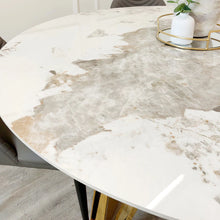 Load image into Gallery viewer, Nero Gold 1.3 Round Dining Table with Sintered Stone Top