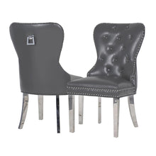 Load image into Gallery viewer, Mayfair Leather Dining Chair With Square Knocker