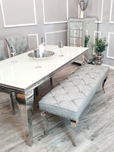 Load image into Gallery viewer, Leather Louis Dining Bench 1.4m