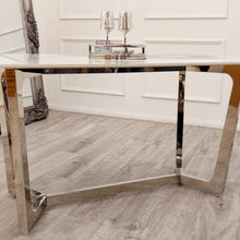 Load image into Gallery viewer, Lucien 1.6 Chrome Dining Table with Polar White Sintered Stone Top

