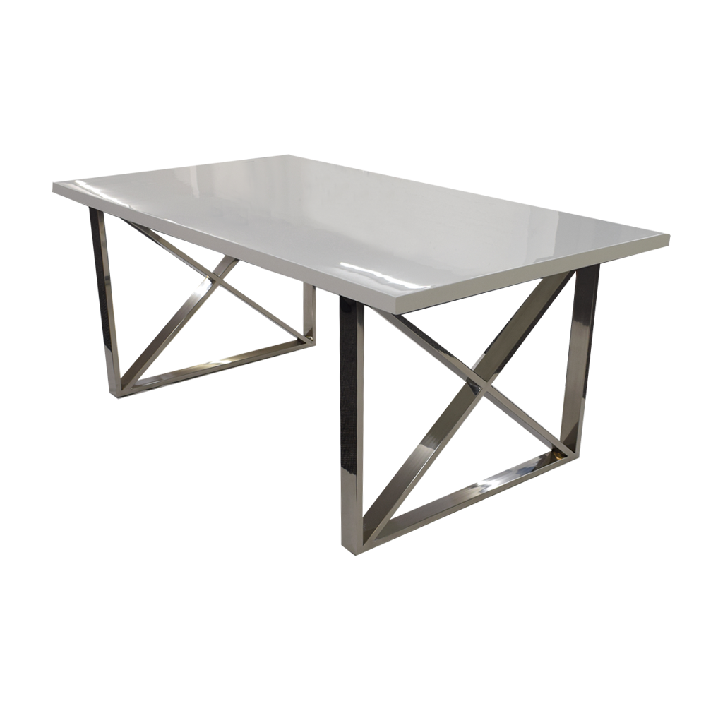 Clarion Dining Table 1.6 x 0.9 High Gloss White