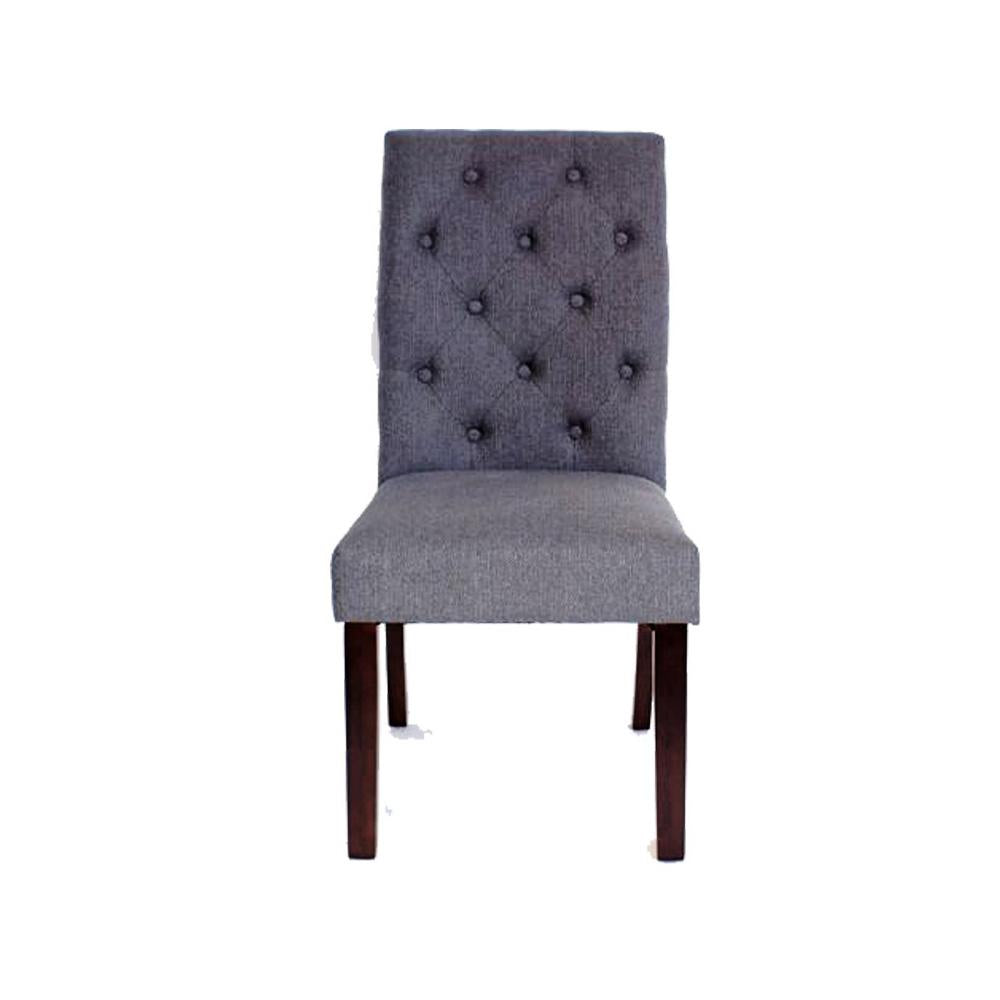 Manor Dining Chair in Dark Grey with Quilted Back